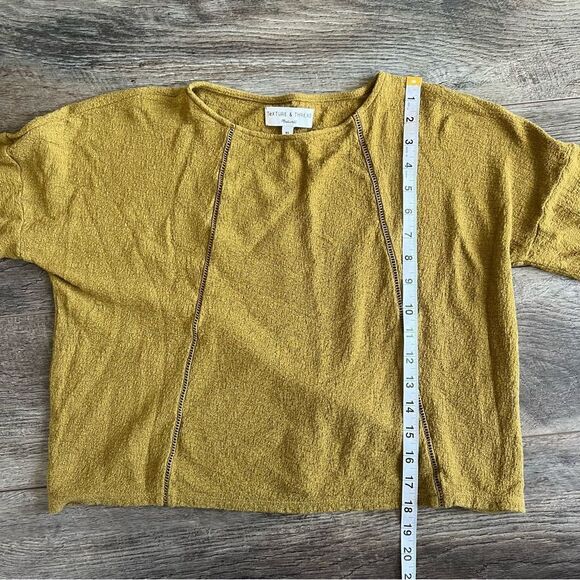 Madewell Texture & Thread Eyelet-Inset Top Spiced Olive Long Sleeve Size XS - Picture 8 of 11
